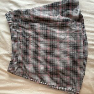 Brandy Melville Plaid Mini Skirt in Black and Pink